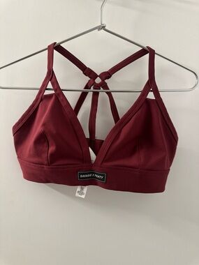 Savage X Fenty Burgundy Strappy V-Neck Bralette